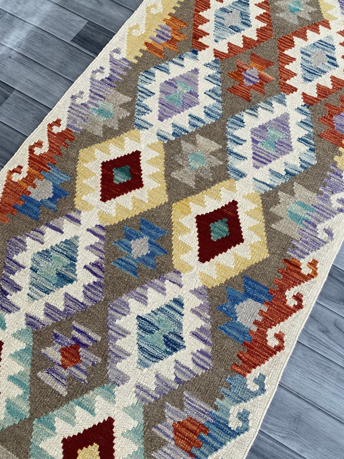 Handmade Afghan Chobi Kilim Hallway Runner Rug 289 CM x 78 CM ( SS # 183 )