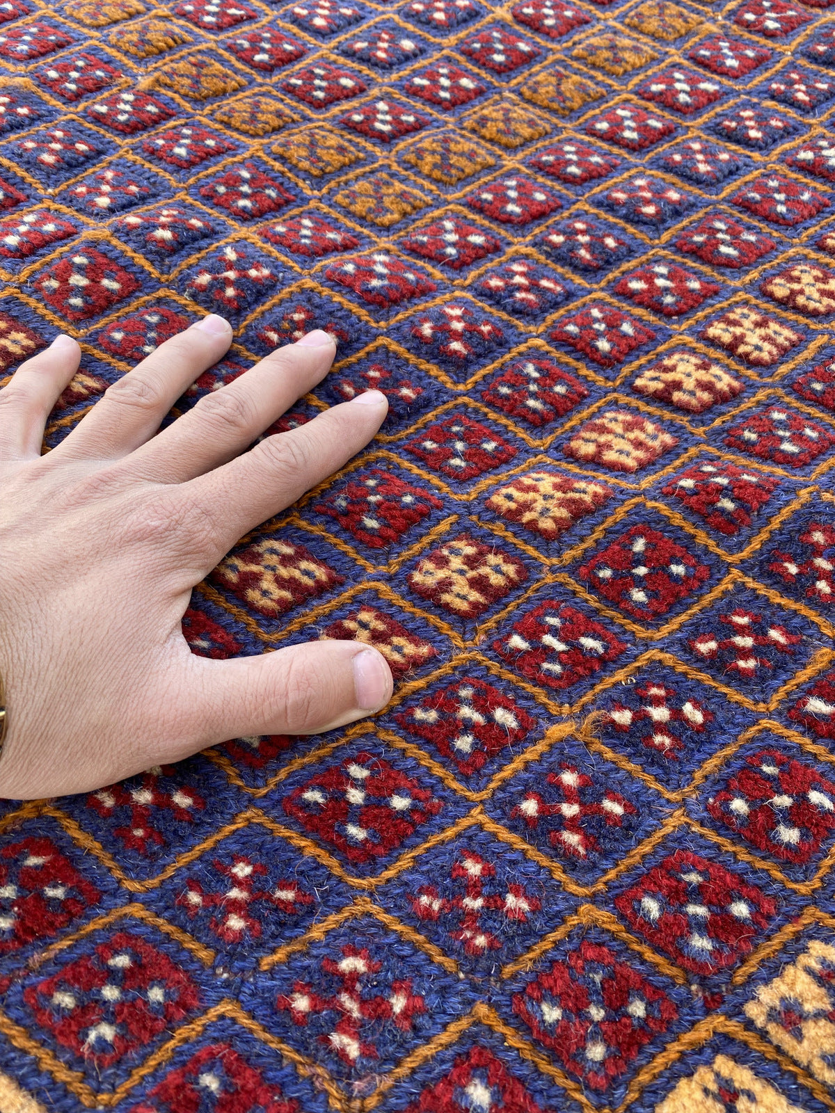 Handmade Afghan Tribal Meshwani Rug 190 CM x 160 CM KAS#999