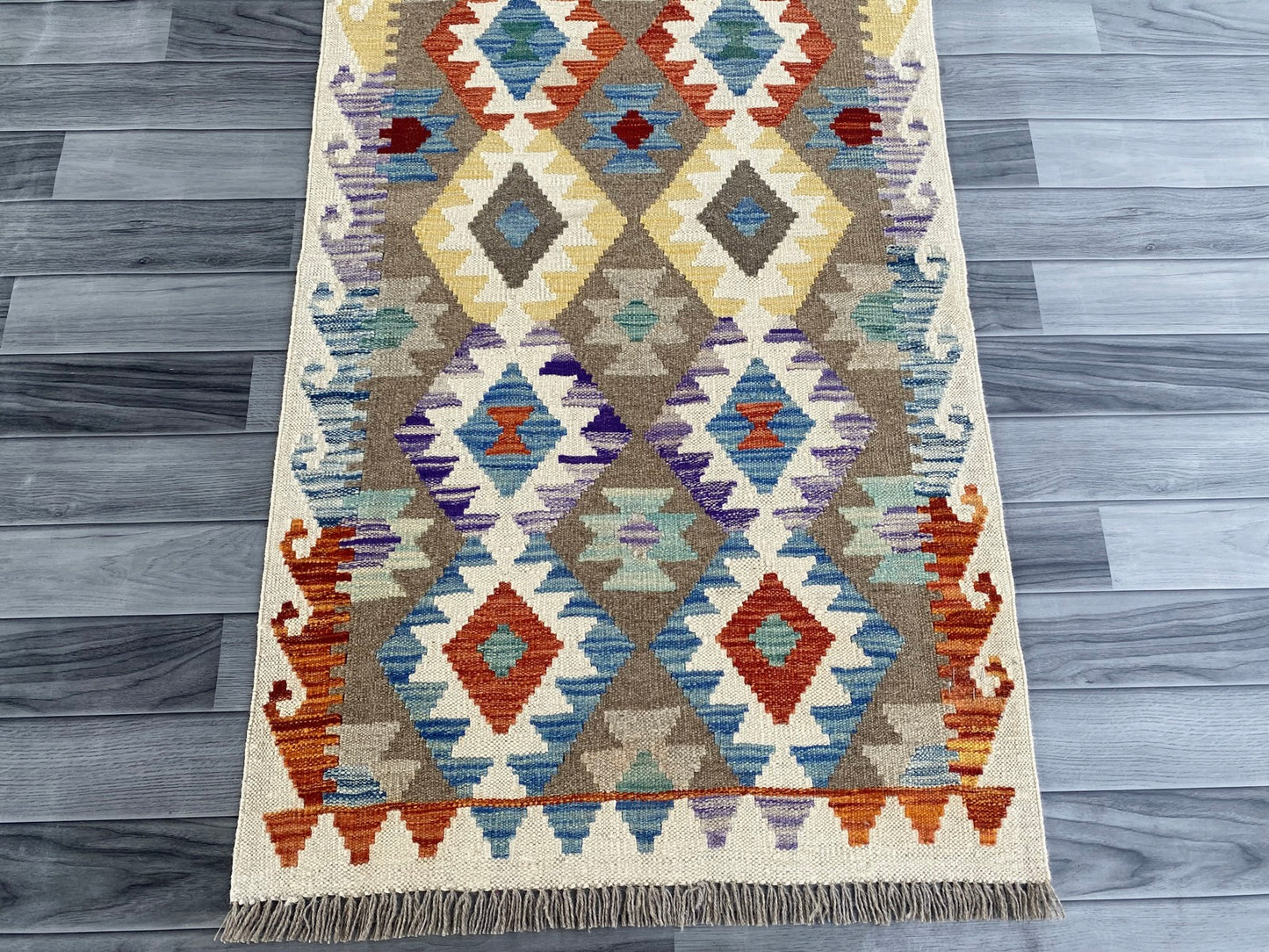 Handmade Afghan Chobi Kilim Hallway Runner Rug 289 CM x 78 CM ( SS # 183 )