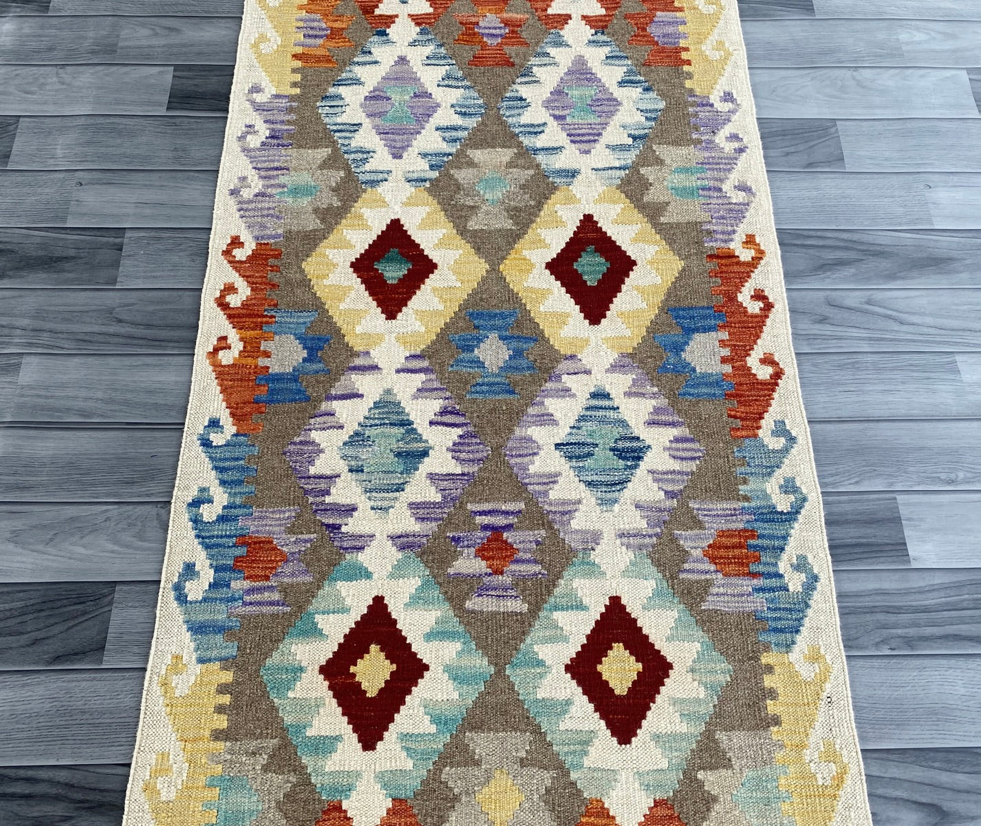 Handmade Afghan Chobi Kilim Hallway Runner Rug 289 CM x 78 CM ( SS # 183 )