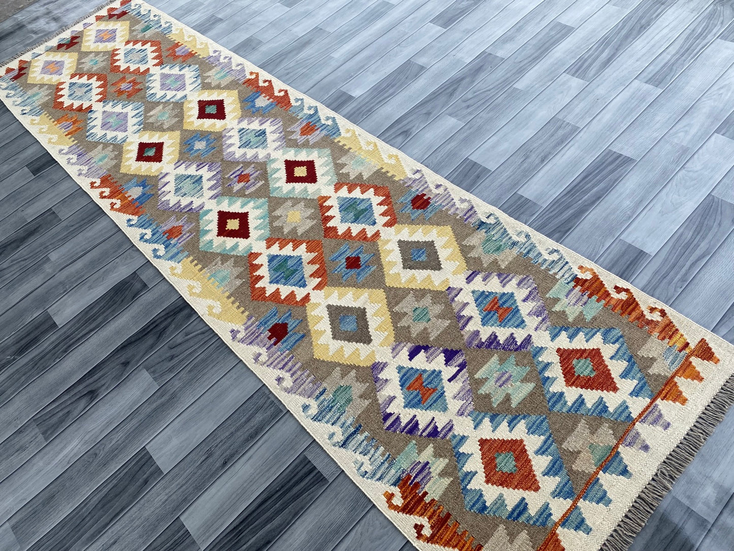 Handmade Afghan Chobi Kilim Hallway Runner Rug 289 CM x 78 CM ( SS # 183 )