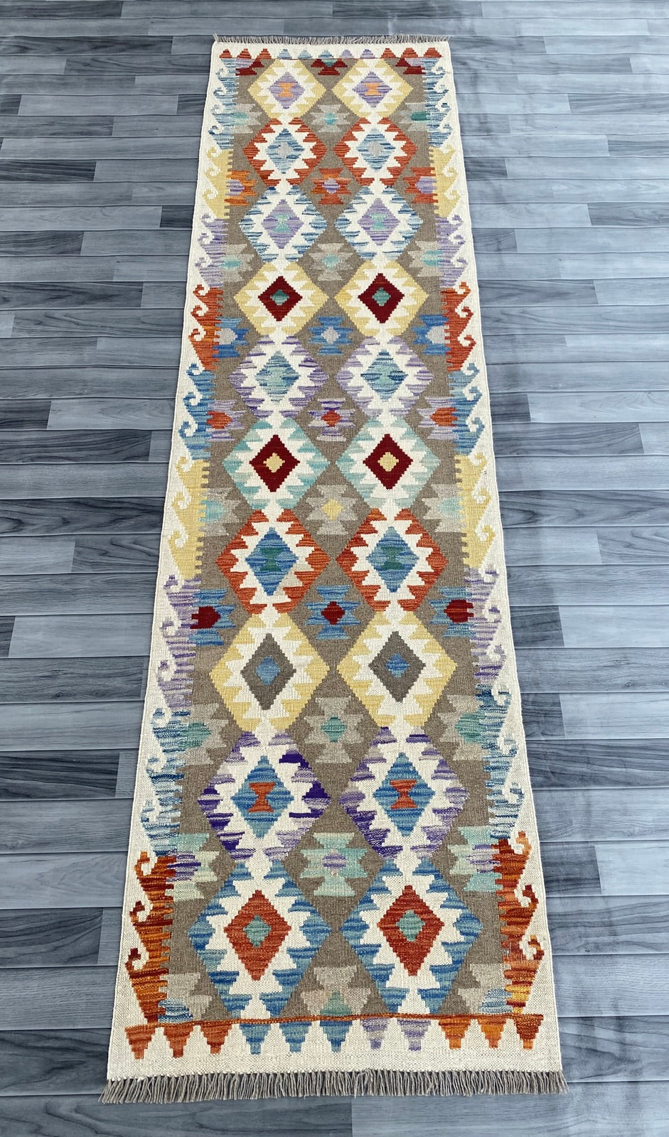 Handmade Afghan Chobi Kilim Hallway Runner Rug 289 CM x 78 CM ( SS # 183 )