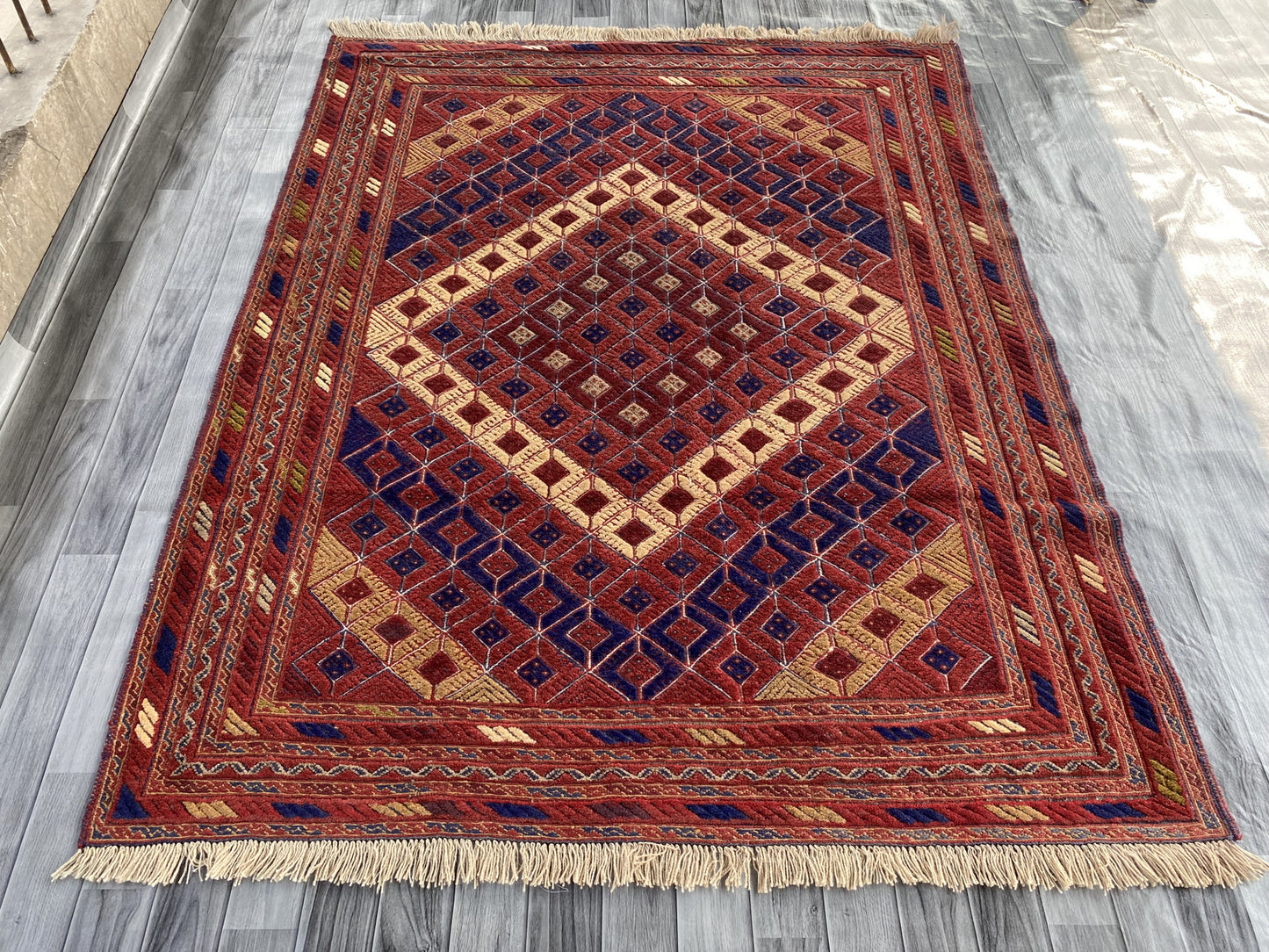 Handmade Afghan Tribal Meshwani Rug 200x158 cm KAS#773
