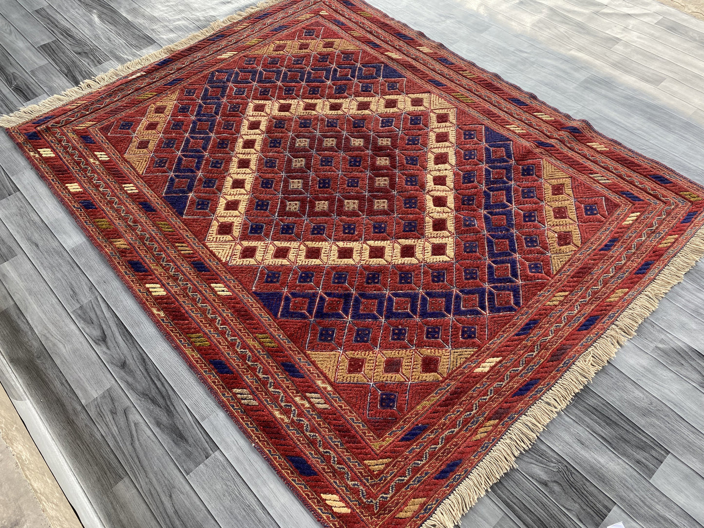 Handmade Afghan Tribal Meshwani Rug 200x158 cm KAS#773
