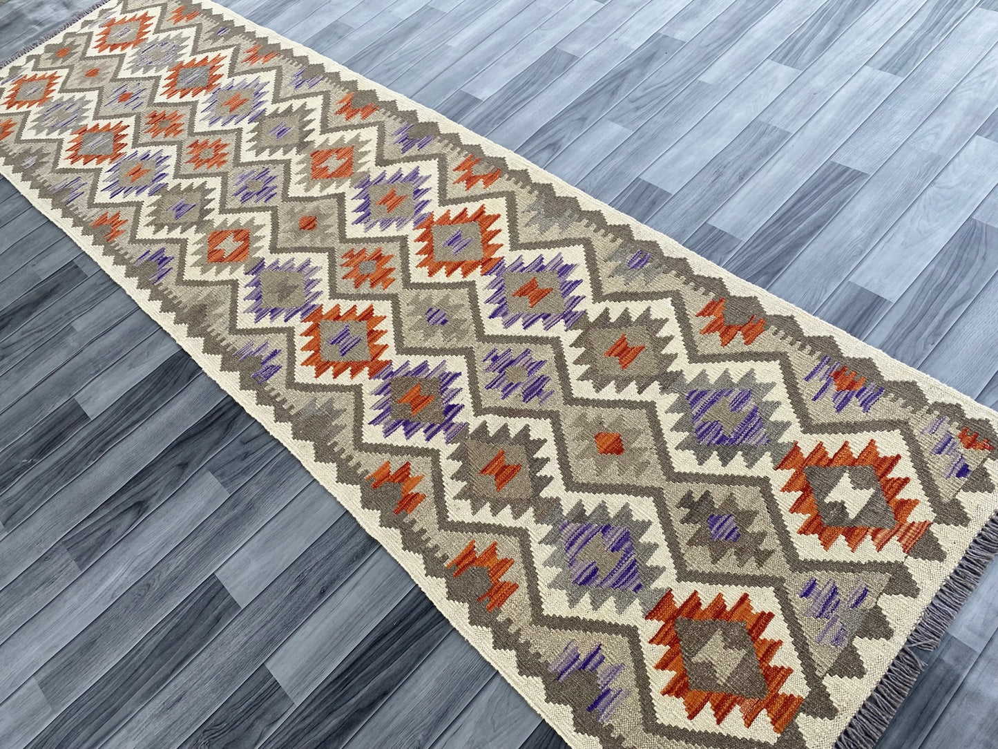 Handmade Afghan Chobi Kilim Hallway Runner Rug 293 CM x 85 CM ( SS # 182 )