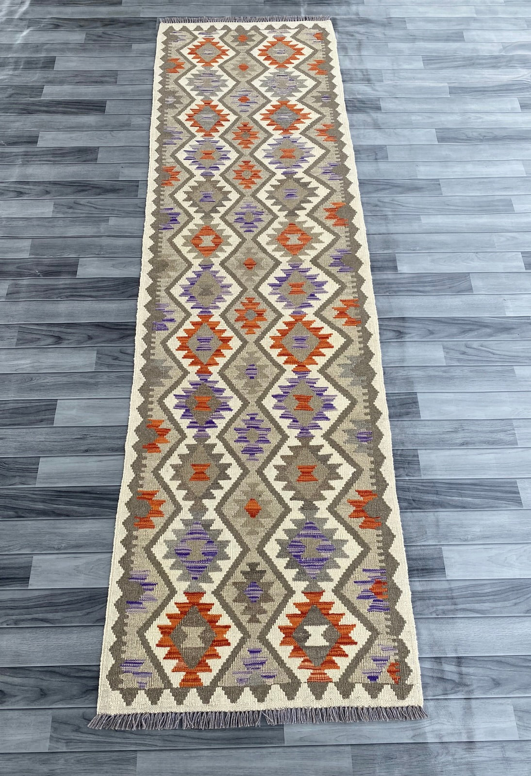 Handmade Afghan Chobi Kilim Hallway Runner Rug 293 CM x 85 CM ( SS # 182 )