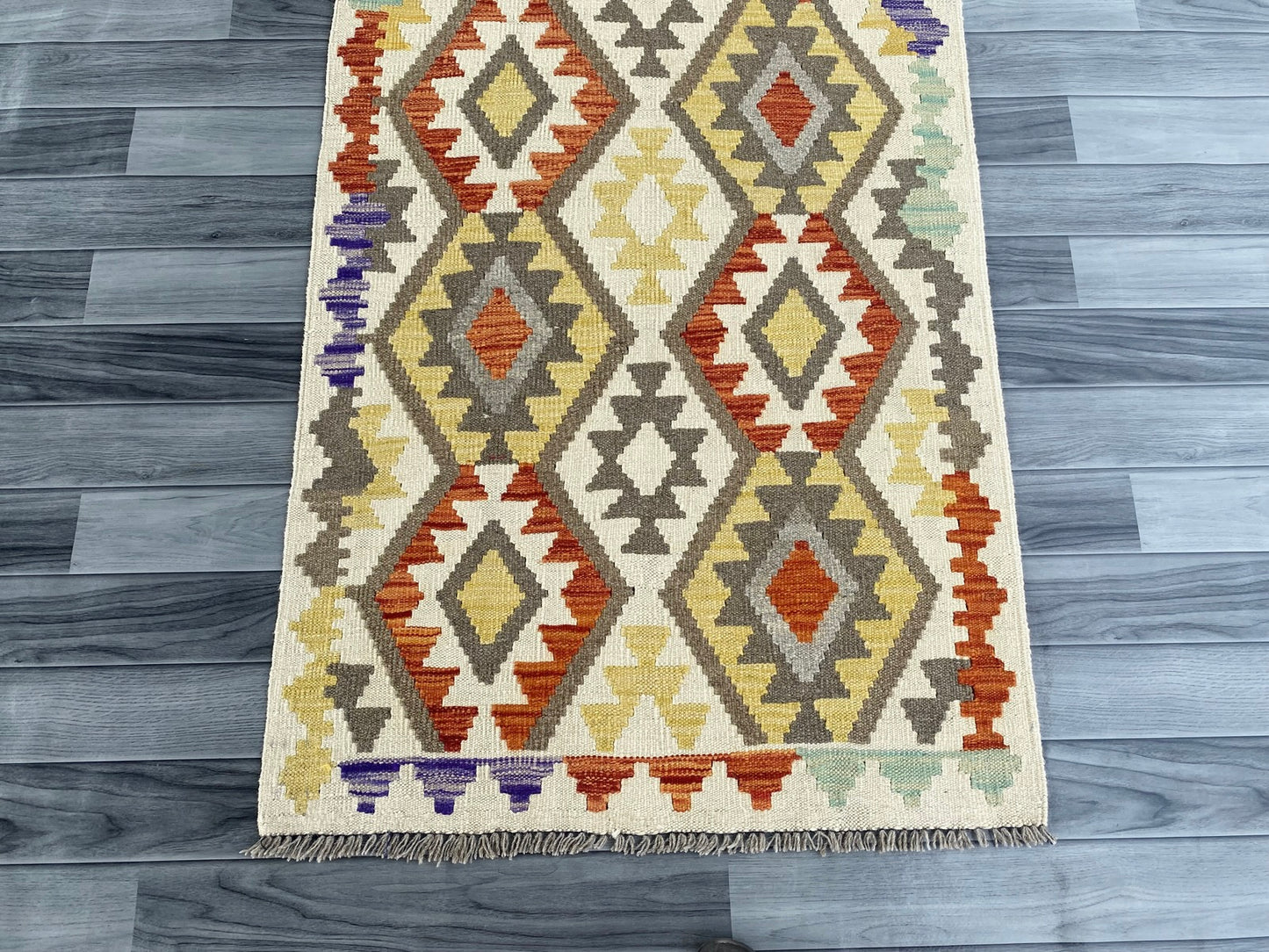 Handmade Afghan Chobi Kilim Hallway Runner Rug 301 CM x 81 CM ( SS # 181 )