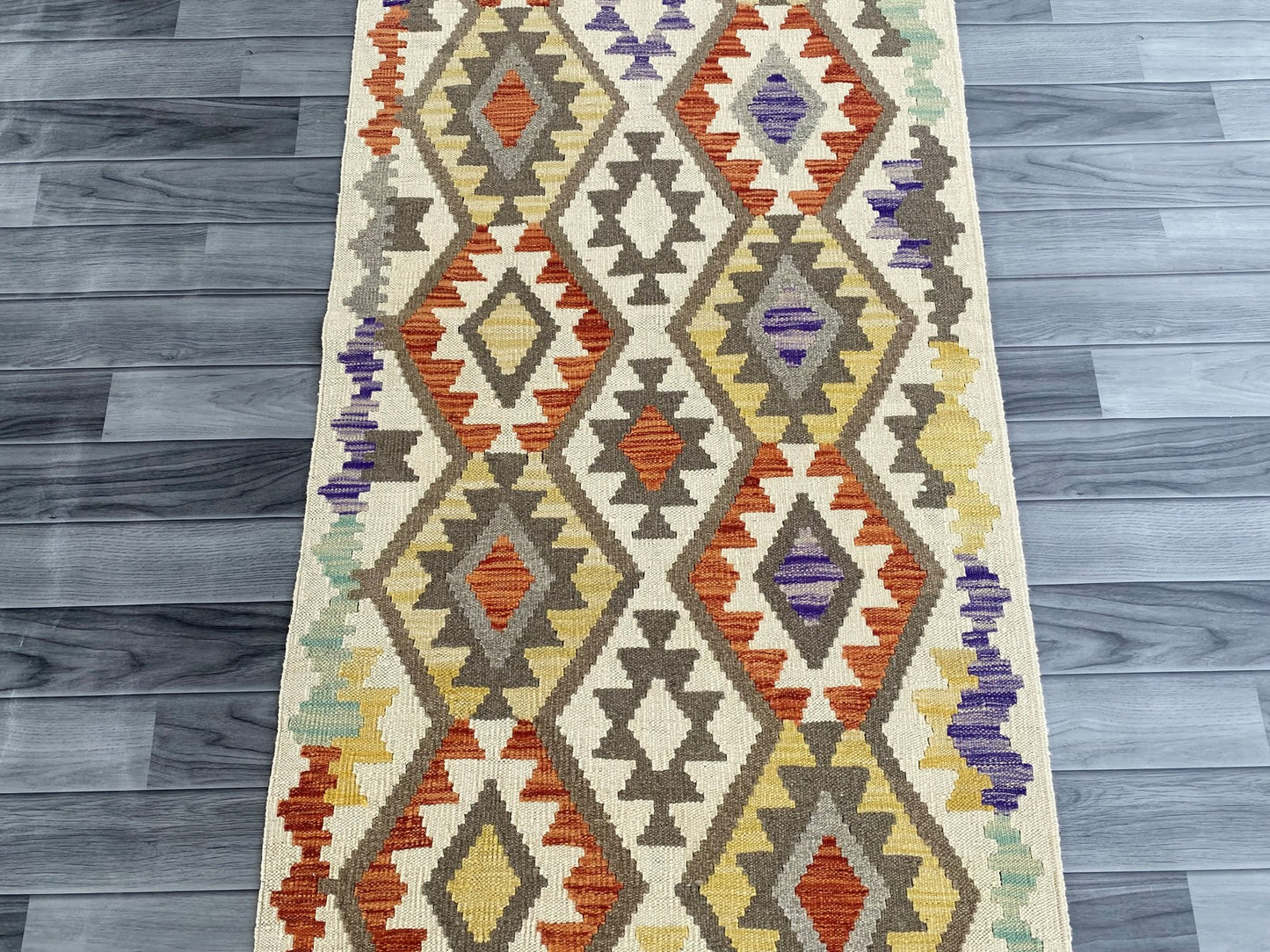 Handmade Afghan Chobi Kilim Hallway Runner Rug 301 CM x 81 CM ( SS # 181 )