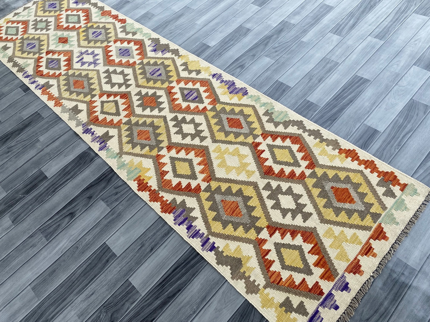Handmade Afghan Chobi Kilim Hallway Runner Rug 301 CM x 81 CM ( SS # 181 )