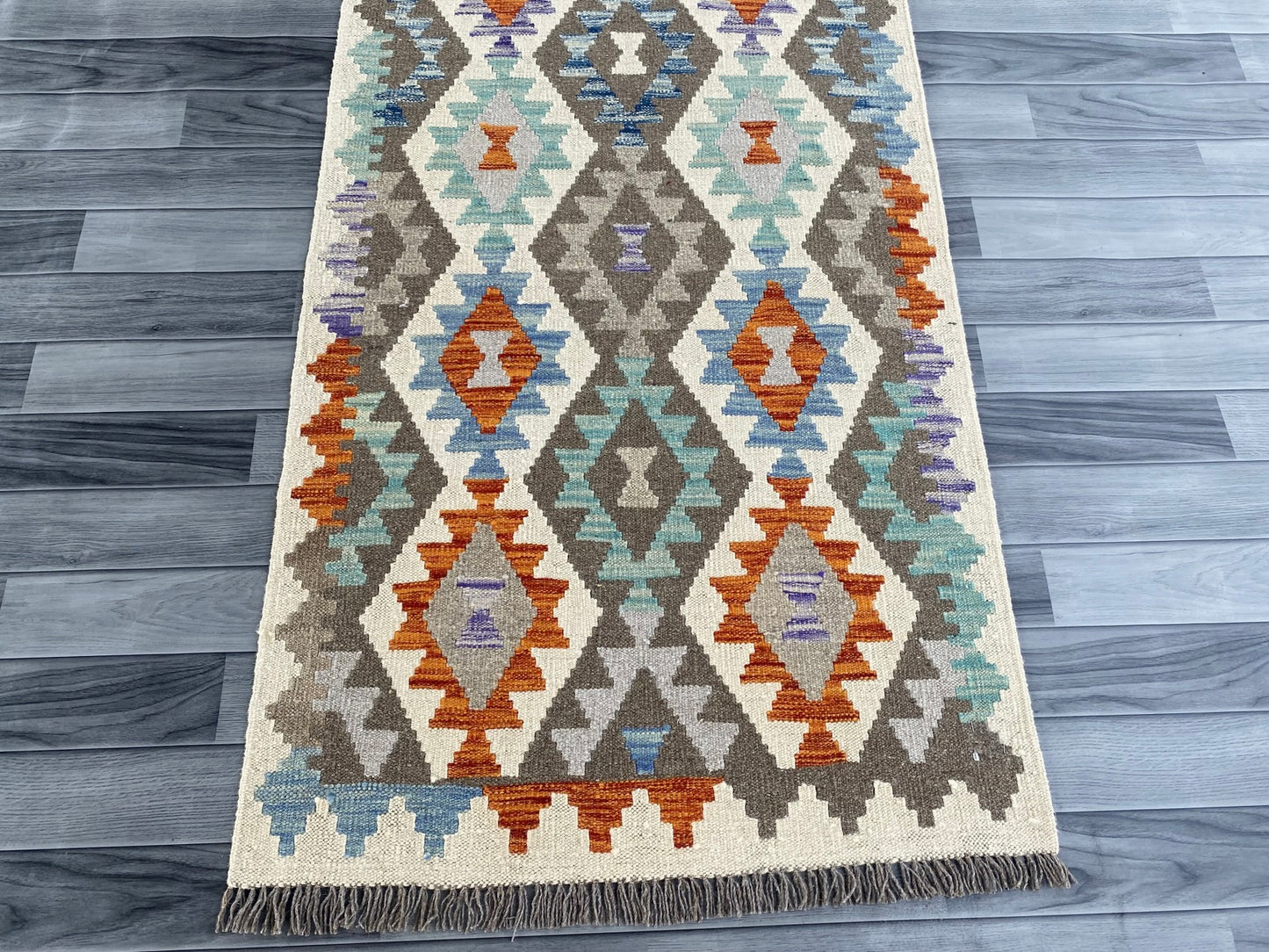 Handmade Afghan Chobi Kilim Hallway Runner Rug 290 CM x 84 CM ( SS # 180 )