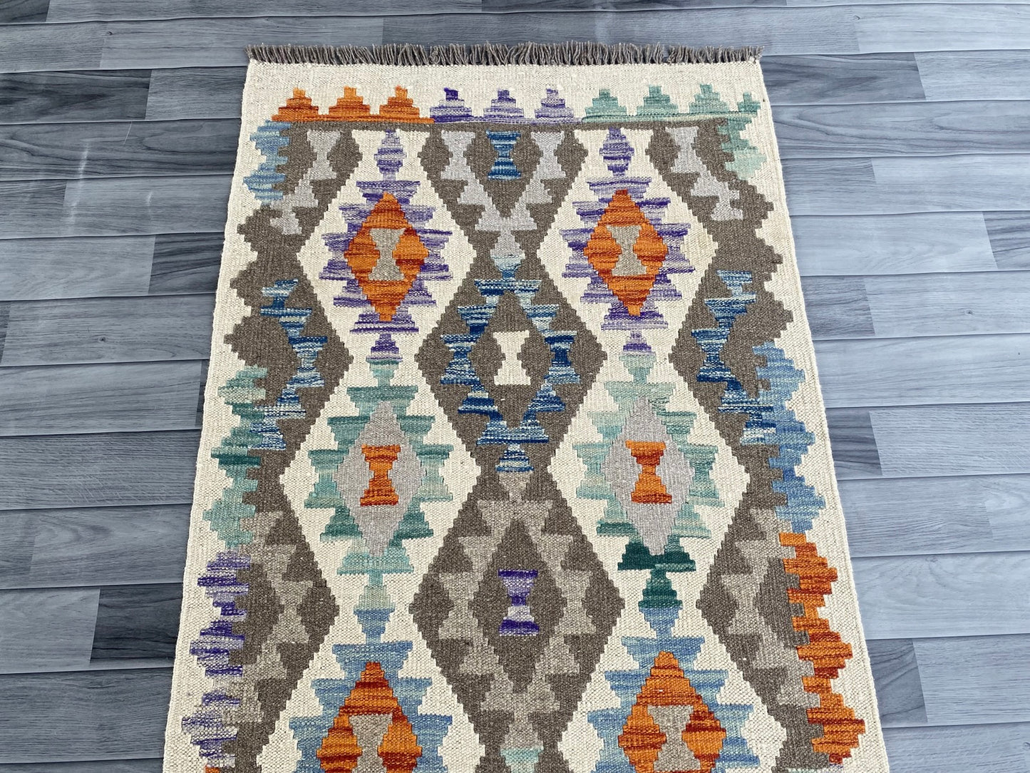 Handmade Afghan Chobi Kilim Hallway Runner Rug 290 CM x 84 CM ( SS # 180 )