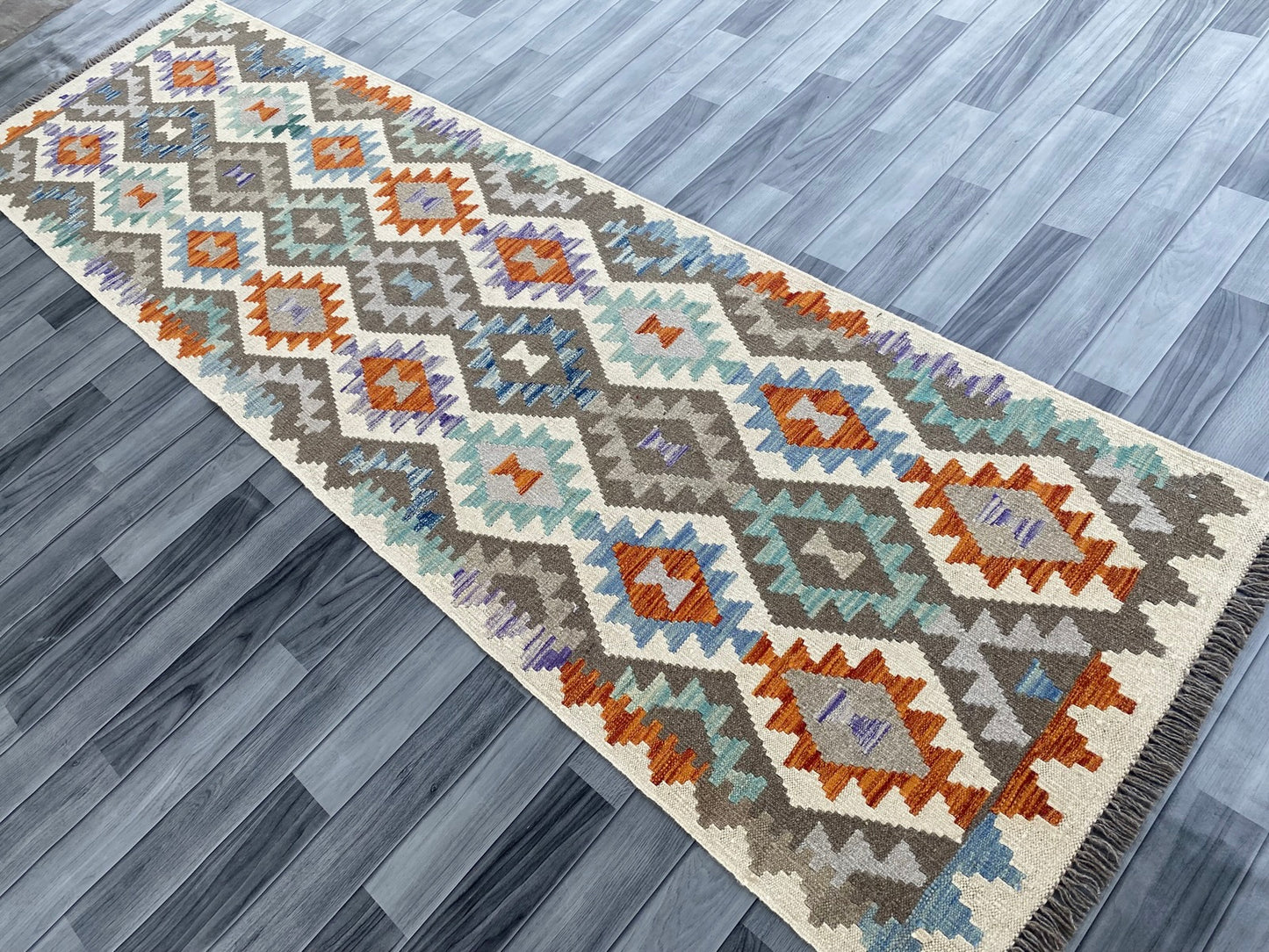 Handmade Afghan Chobi Kilim Hallway Runner Rug 290 CM x 84 CM ( SS # 180 )