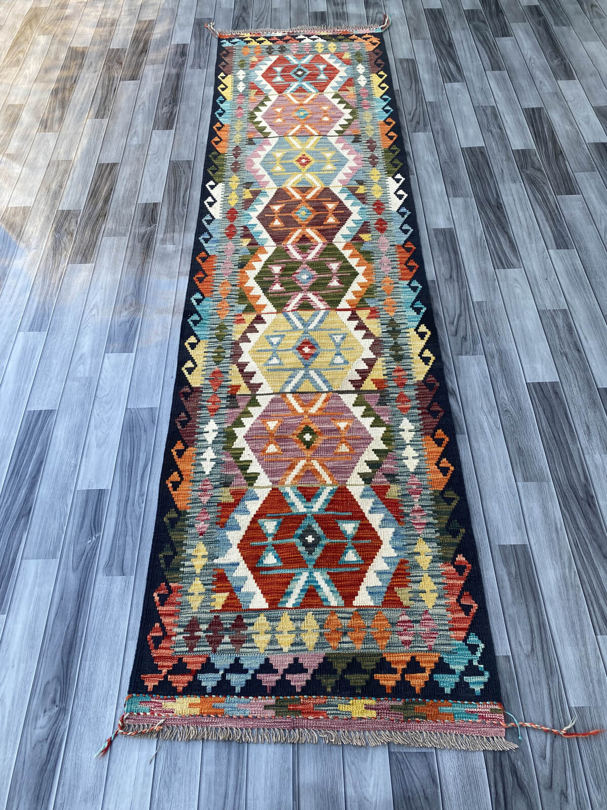 Handmade Flat Weave Kilim Rug (306 CM x 80 CM) SK#1058