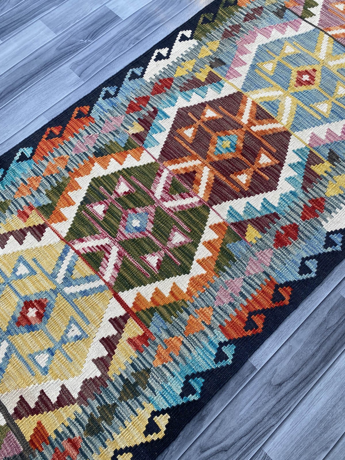 Handmade Flat Weave Kilim Rug (306 CM x 80 CM) SK#1058