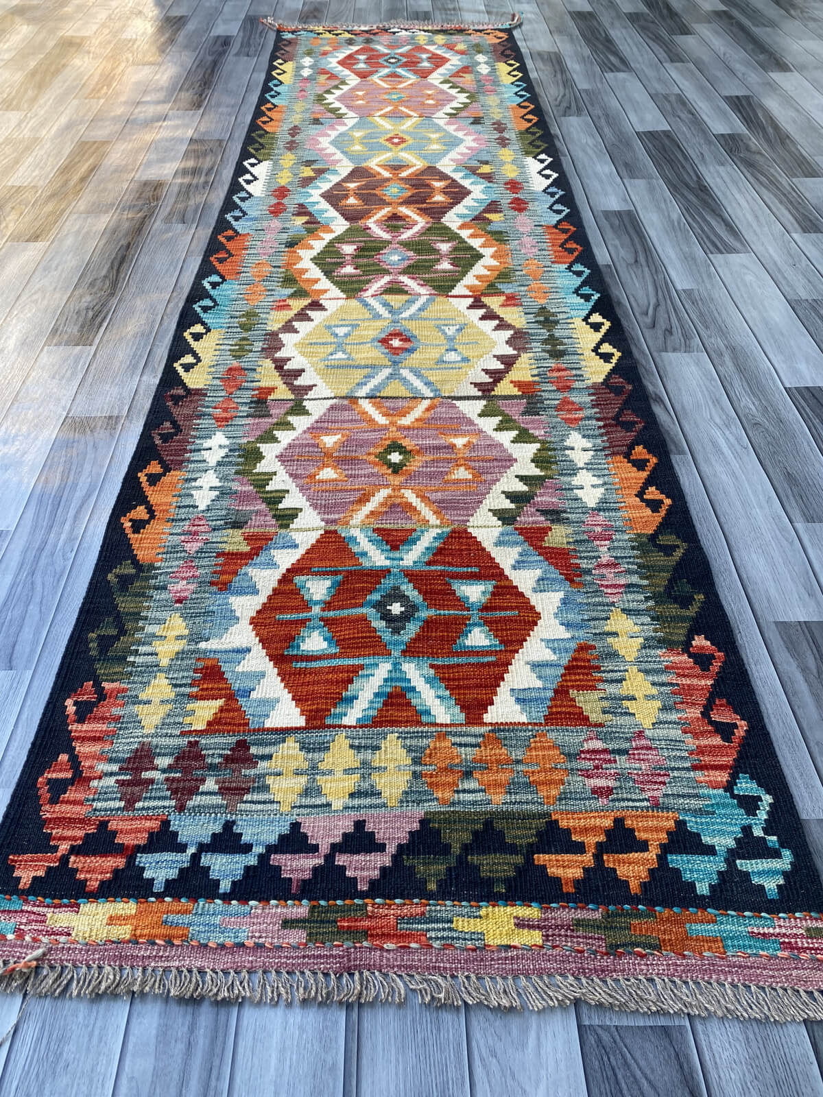 Handmade Flat Weave Kilim Rug (306 CM x 80 CM) SK#1058