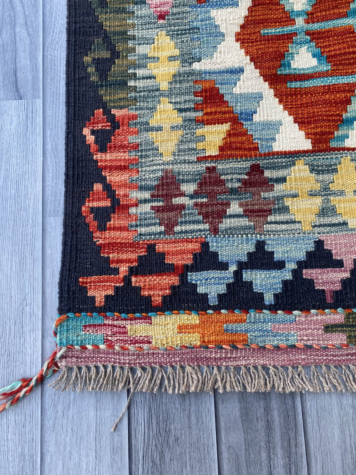 Handmade Flat Weave Kilim Rug (306 CM x 80 CM) SK#1058