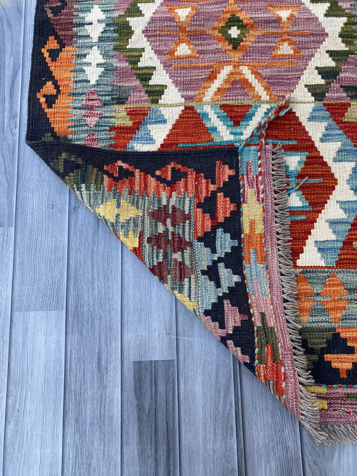 Handmade Flat Weave Kilim Rug (306 CM x 80 CM) SK#1058