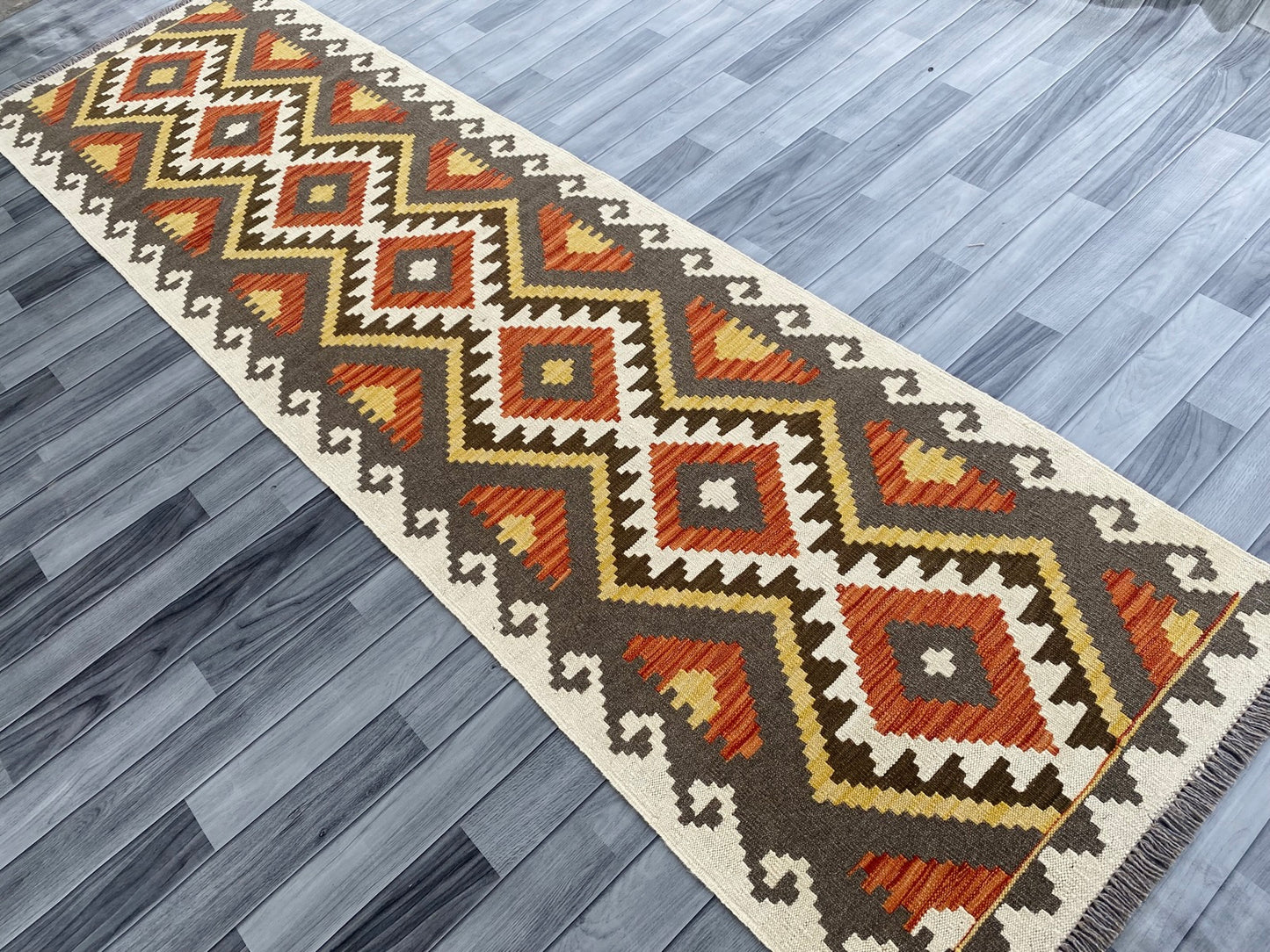 Handmade Afghan Chobi Kilim Hallway Runner Rug 291 CM x 83 CM ( SS # 179 )