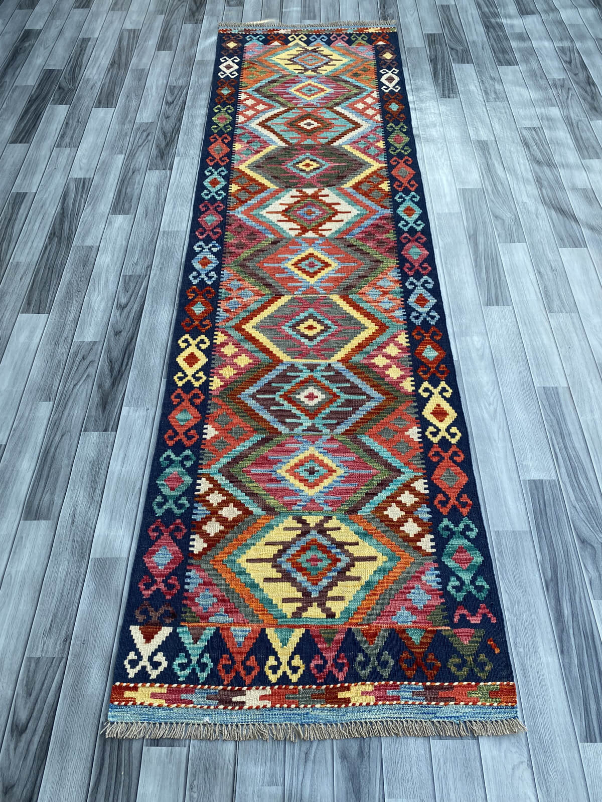 Handmade Flat Weave Kilim Rug (303 CM x 84 CM) SK#1059