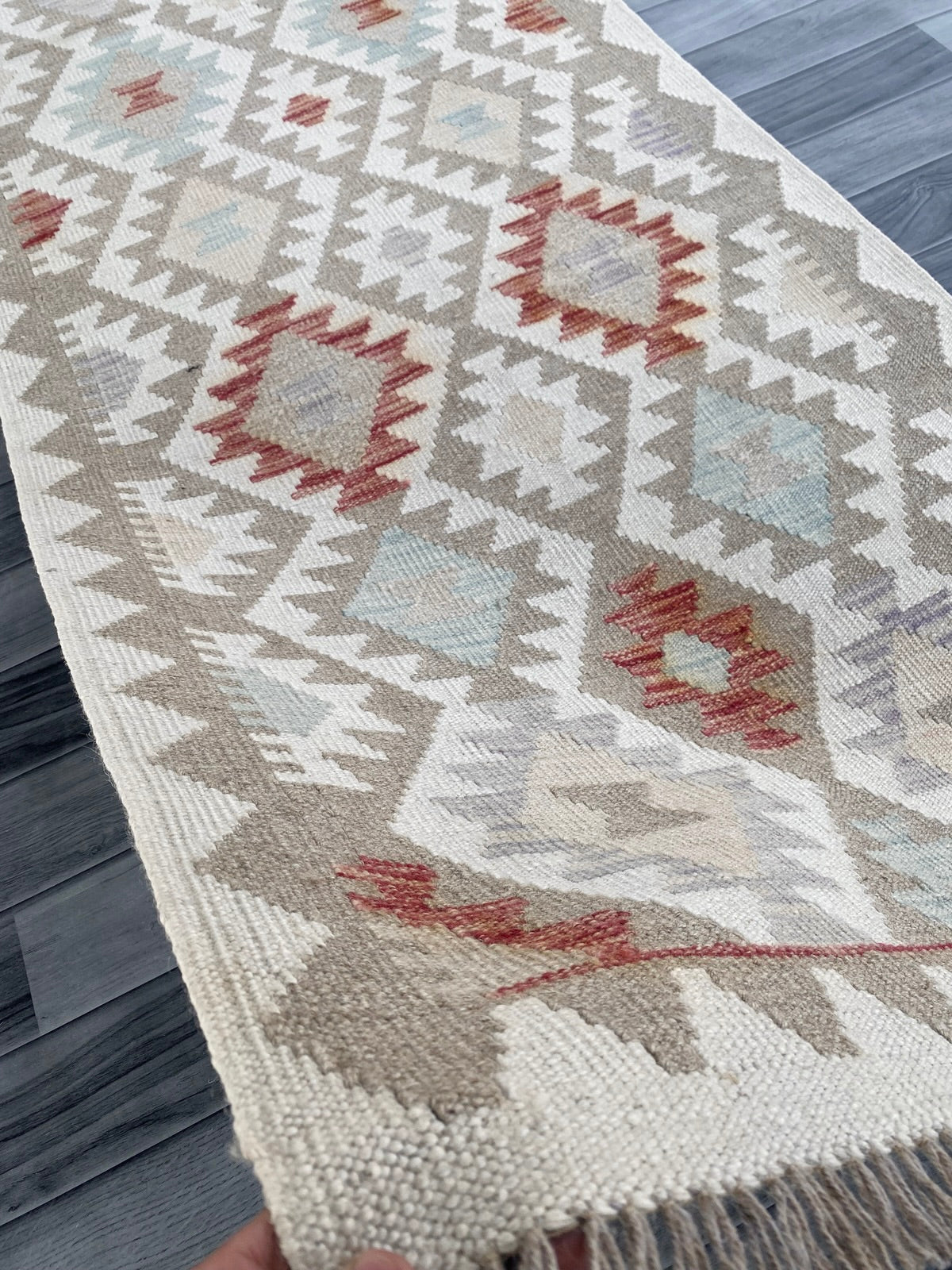 Handmade Afghan Chobi Kilim Hallway Runner Rug 304 CM x 83 CM ( SS # 178 )