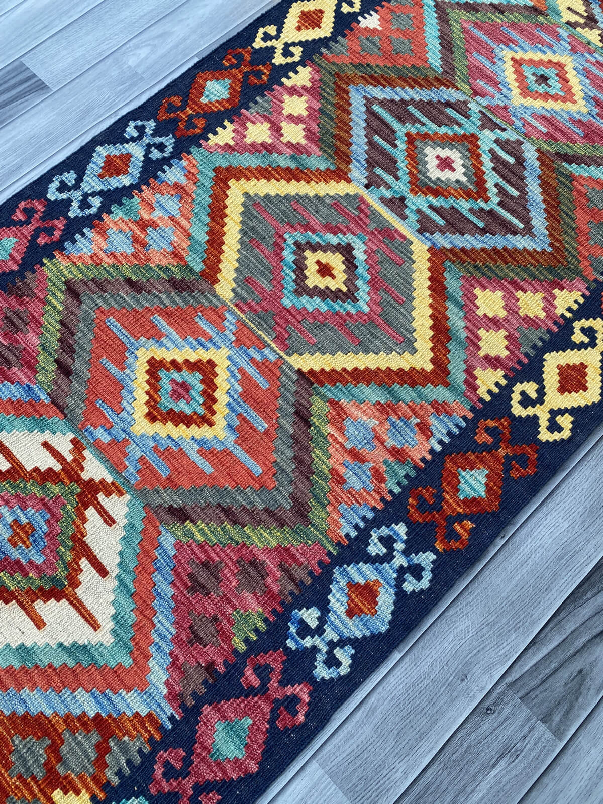 Handmade Flat Weave Kilim Rug (303 CM x 84 CM) SK#1059