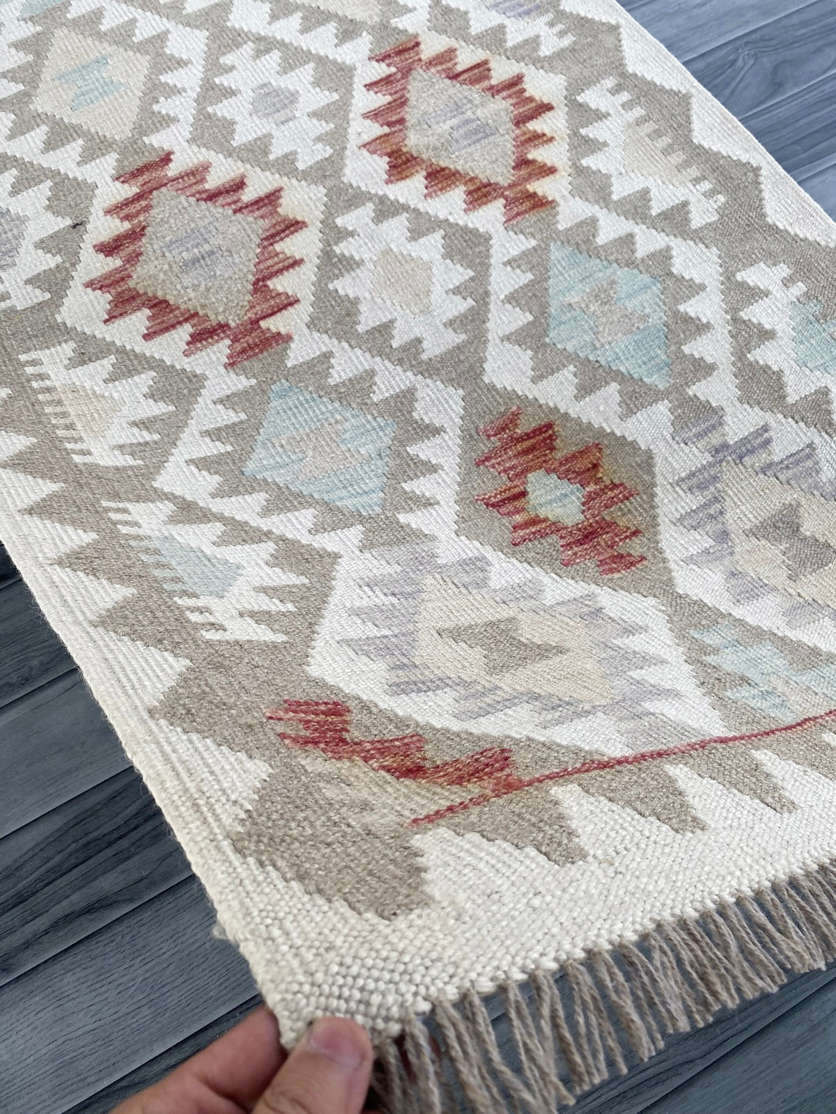 Handmade Afghan Chobi Kilim Hallway Runner Rug 304 CM x 83 CM ( SS # 178 )