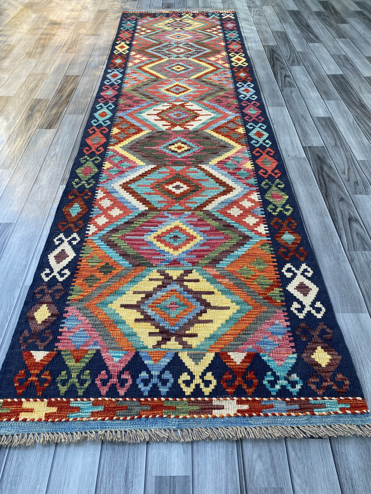 Handmade Flat Weave Kilim Rug (303 CM x 84 CM) SK#1059