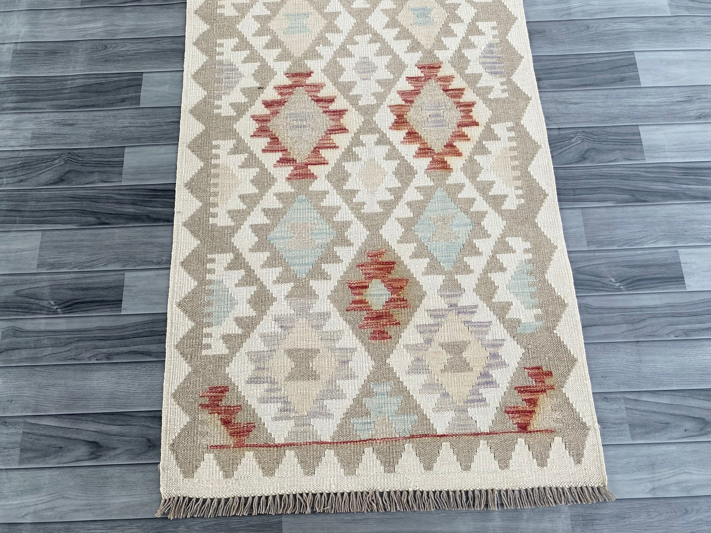 Handmade Afghan Chobi Kilim Hallway Runner Rug 304 CM x 83 CM ( SS # 178 )
