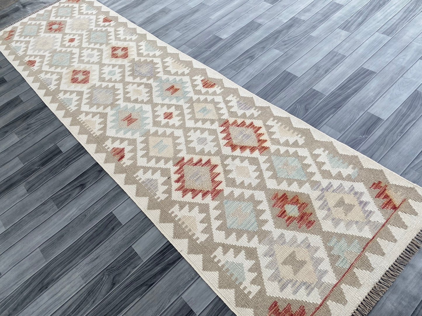 Handmade Afghan Chobi Kilim Hallway Runner Rug 304 CM x 83 CM ( SS # 178 )