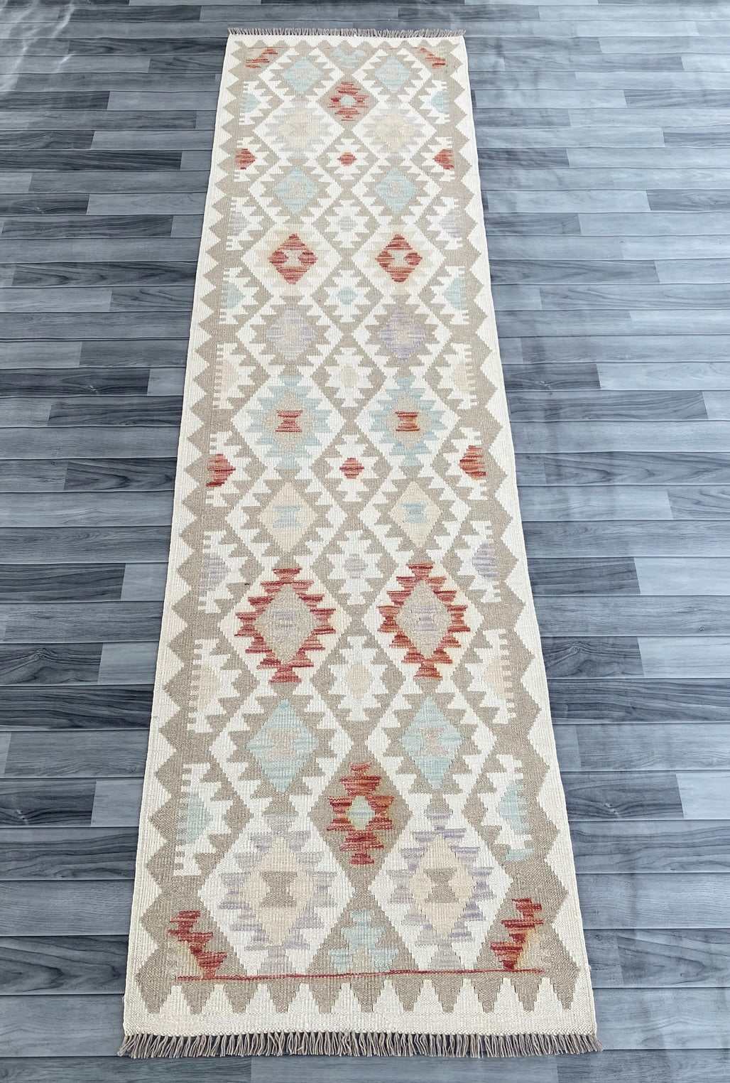 Handmade Afghan Chobi Kilim Hallway Runner Rug 304 CM x 83 CM ( SS # 178 )