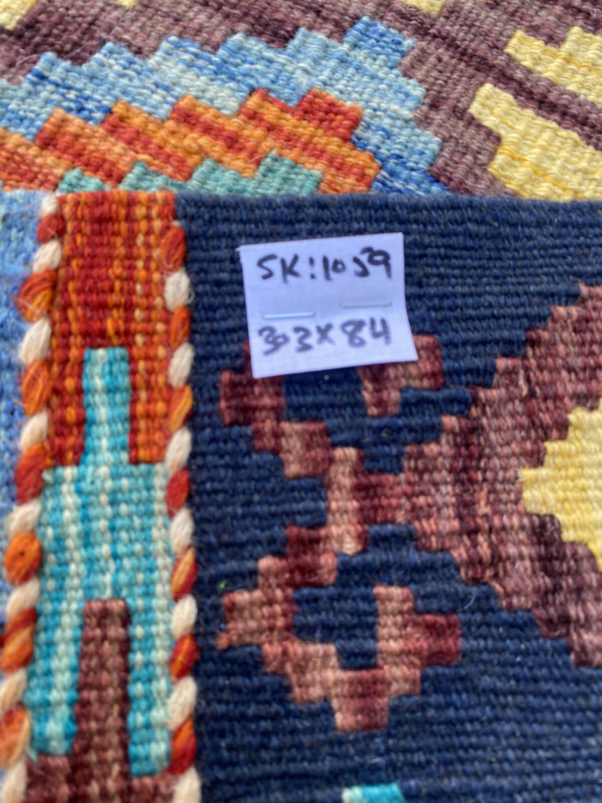 Handmade Flat Weave Kilim Rug (303 CM x 84 CM) SK#1059
