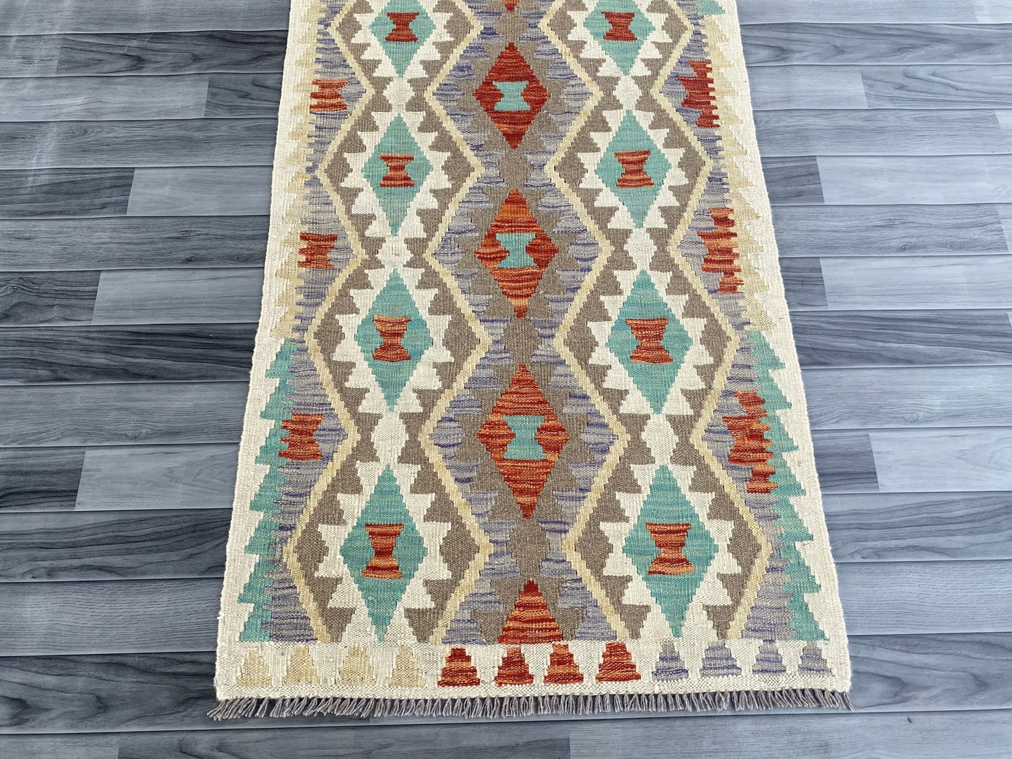 Handmade Afghan Chobi Kilim Hallway Runner Rug 291 CM x 85 CM ( SS # 177 )