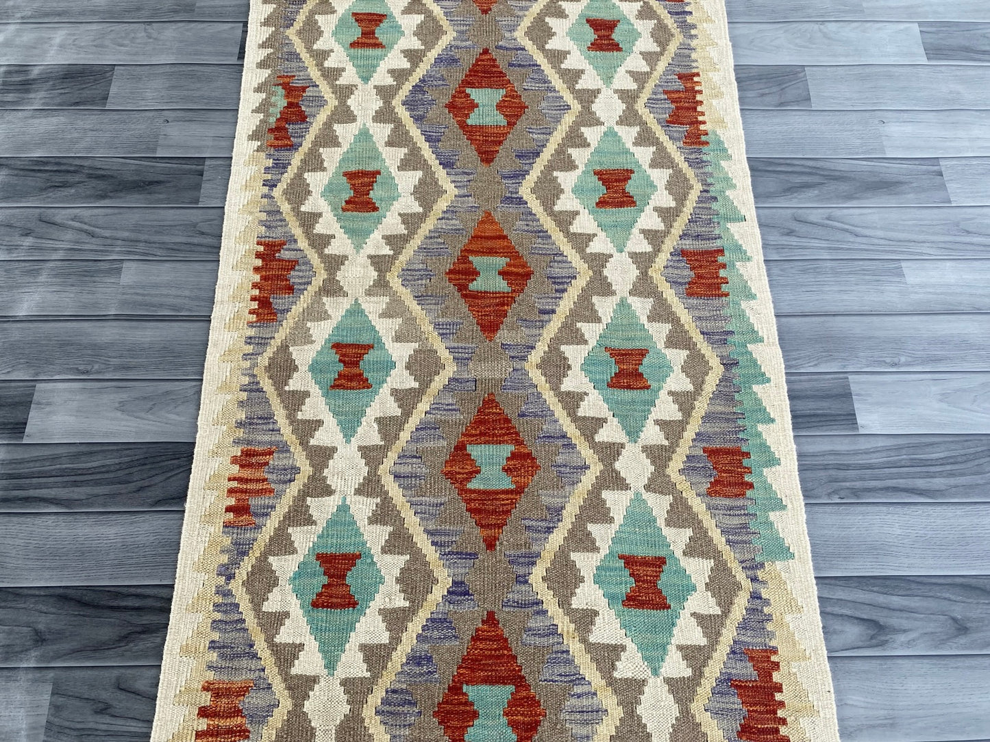 Handmade Afghan Chobi Kilim Hallway Runner Rug 291 CM x 85 CM ( SS # 177 )