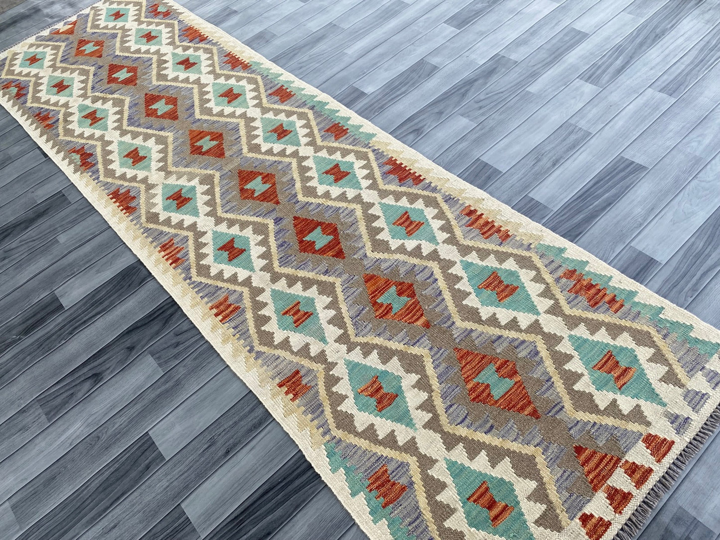 Handmade Afghan Chobi Kilim Hallway Runner Rug 291 CM x 85 CM ( SS # 177 )