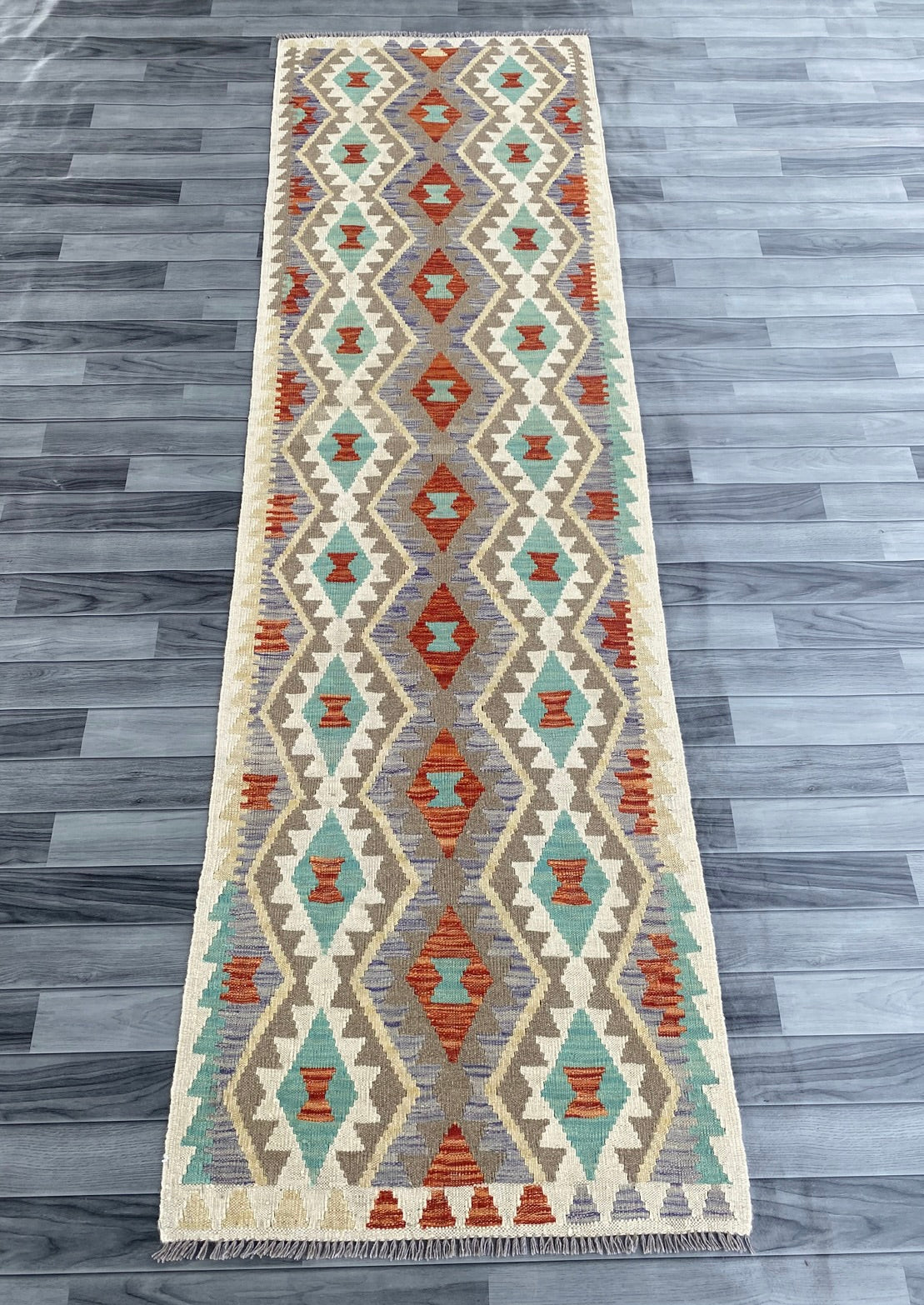 Handmade Afghan Chobi Kilim Hallway Runner Rug 291 CM x 85 CM ( SS # 177 )