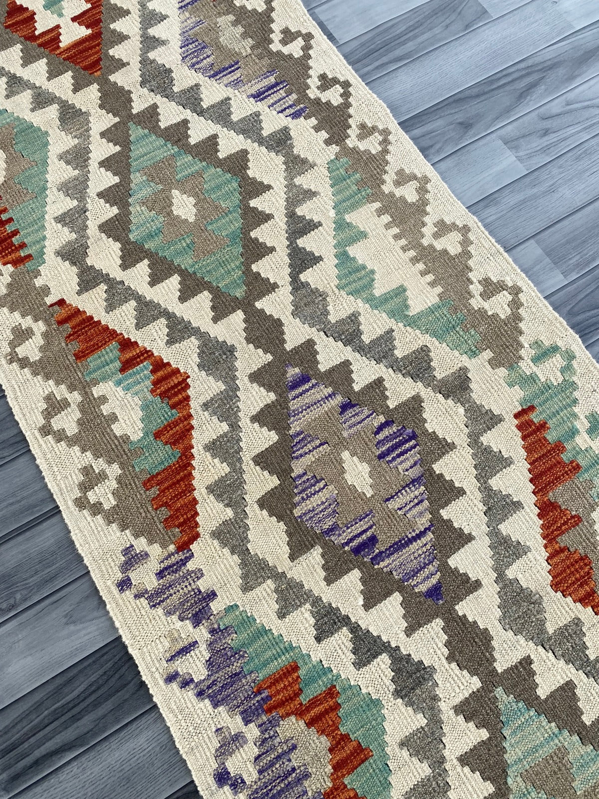 Handmade Afghan Chobi Kilim Hallway Runner Rug 290 CM x 75 CM ( SS # 176 )