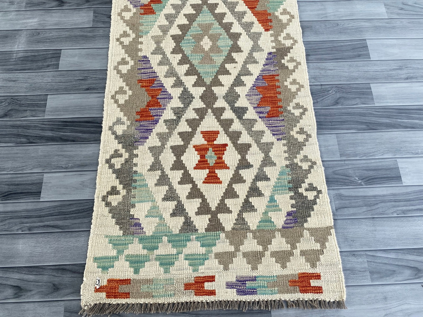 Handmade Afghan Chobi Kilim Hallway Runner Rug 290 CM x 75 CM ( SS # 176 )
