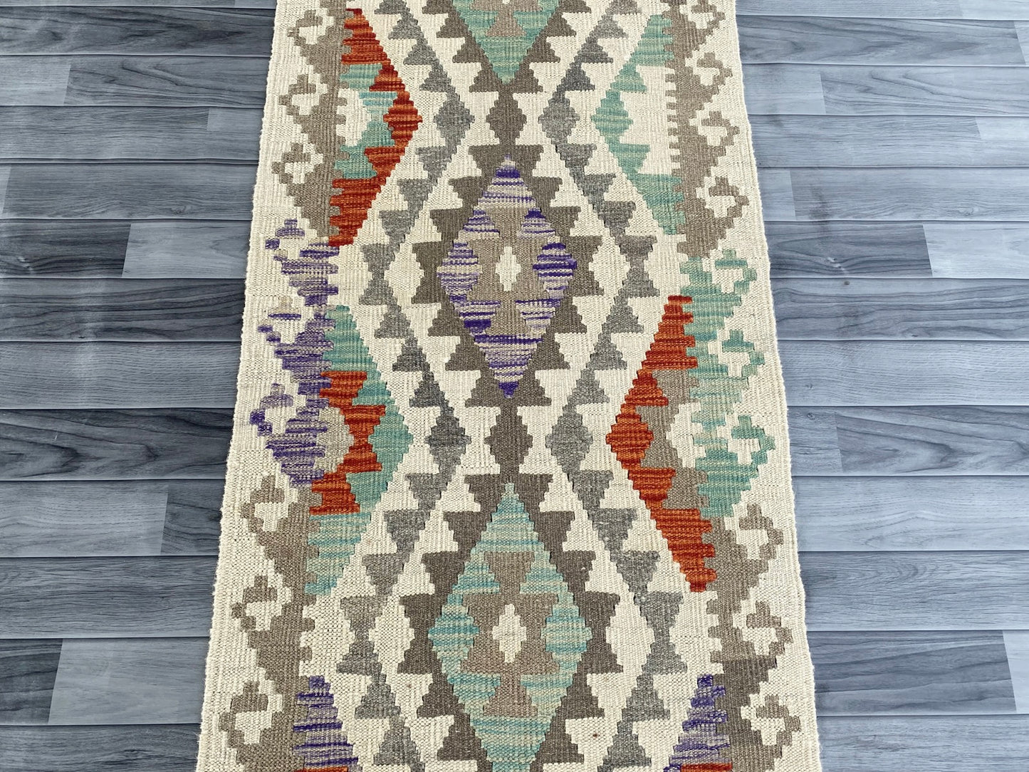 Handmade Afghan Chobi Kilim Hallway Runner Rug 290 CM x 75 CM ( SS # 176 )