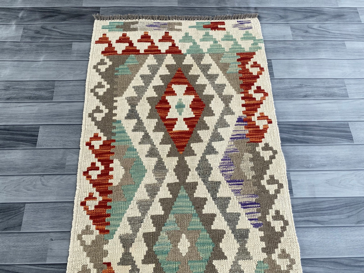 Handmade Afghan Chobi Kilim Hallway Runner Rug 290 CM x 75 CM ( SS # 176 )
