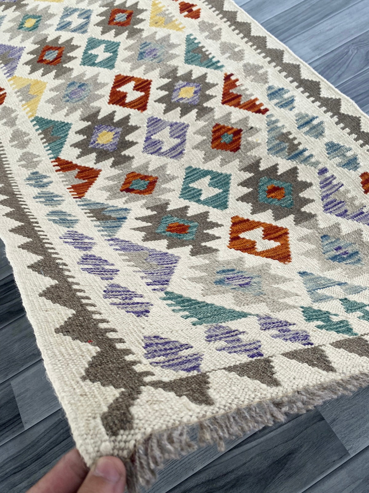 Handmade Afghan Chobi Kilim Hallway Runner Rug 292 CM x 80 CM ( SS # 175 )