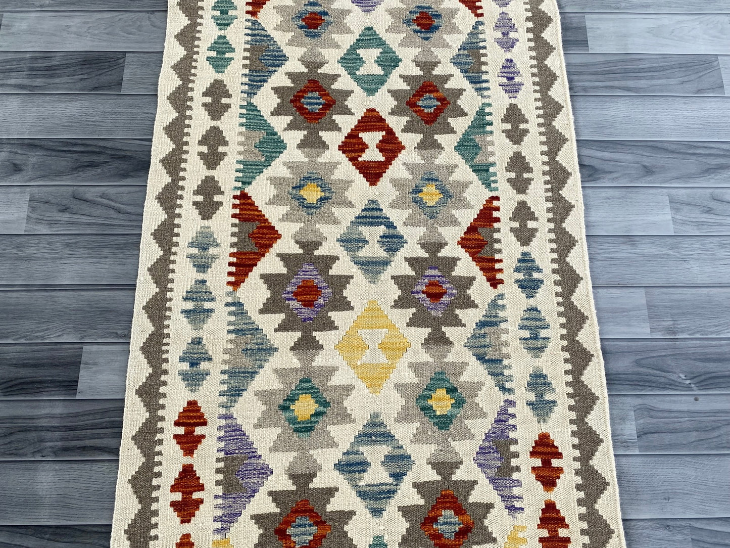 Handmade Afghan Chobi Kilim Hallway Runner Rug 292 CM x 80 CM ( SS # 175 )