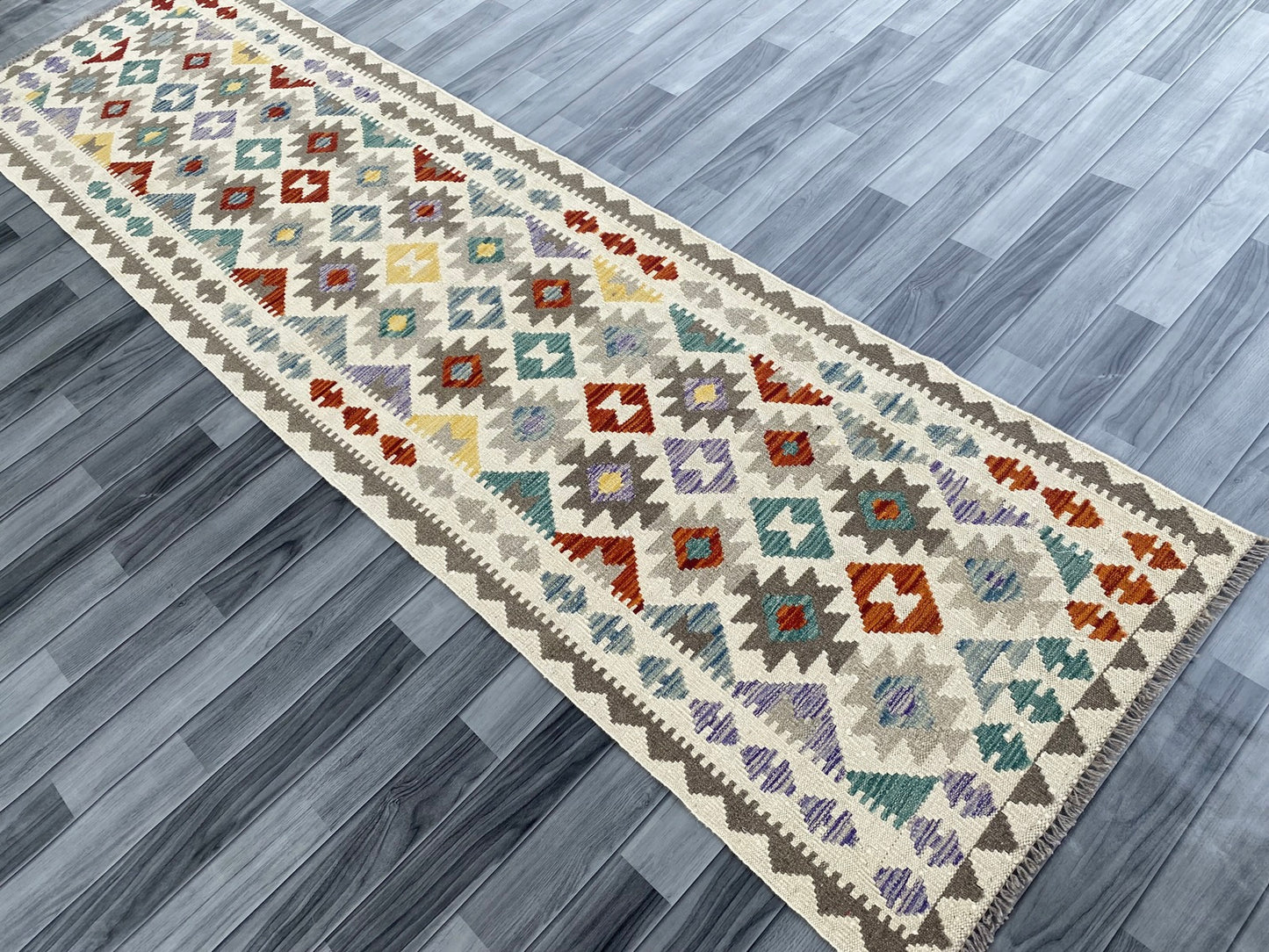 Handmade Afghan Chobi Kilim Hallway Runner Rug 292 CM x 80 CM ( SS # 175 )
