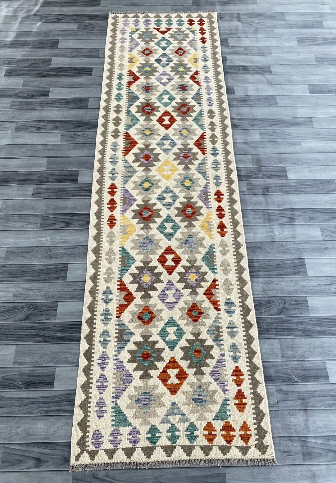 Handmade Afghan Chobi Kilim Hallway Runner Rug 292 CM x 80 CM ( SS # 175 )