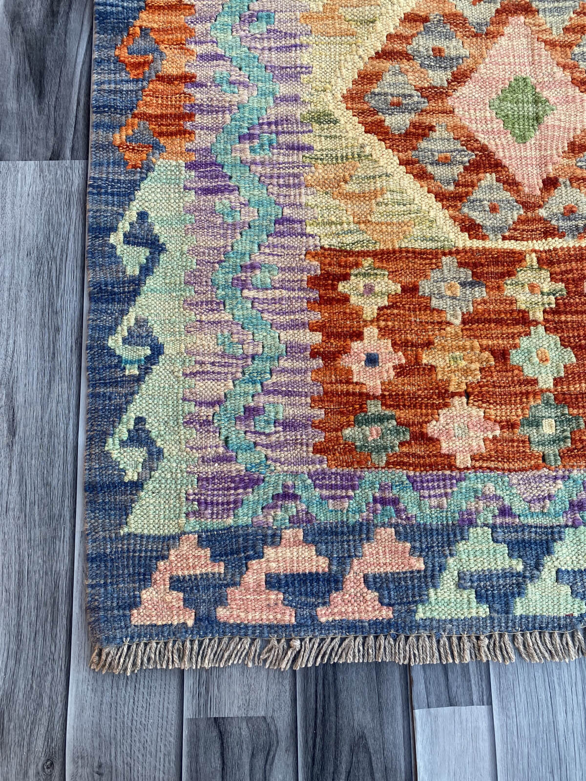 Handmade Flat Weave Kilim Rug (282 CM x 87 CM) SK#1062