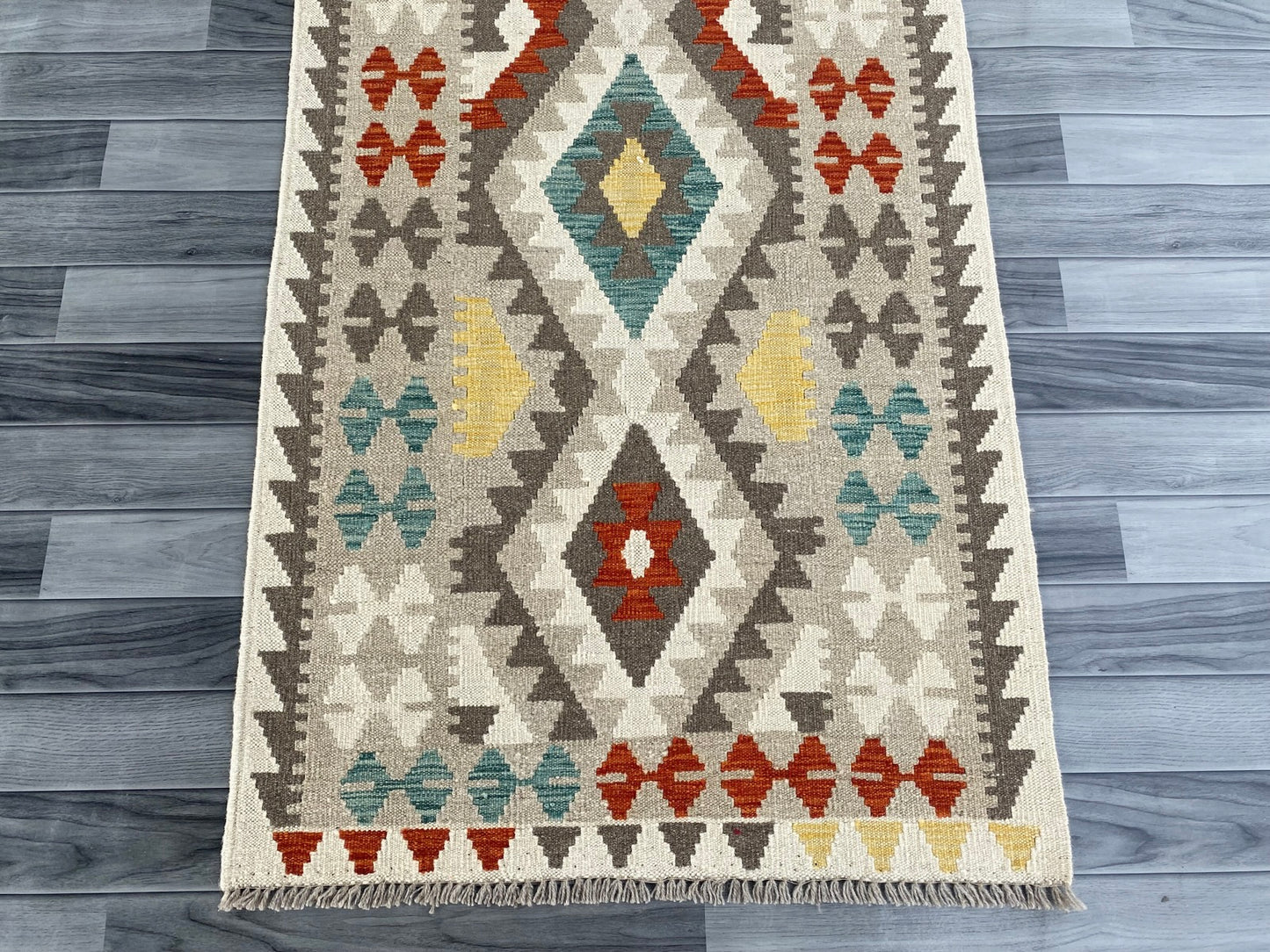 Handmade Afghan Chobi Kilim Hallway Runner Rug 297 CM x 86 CM ( SS # 174 )