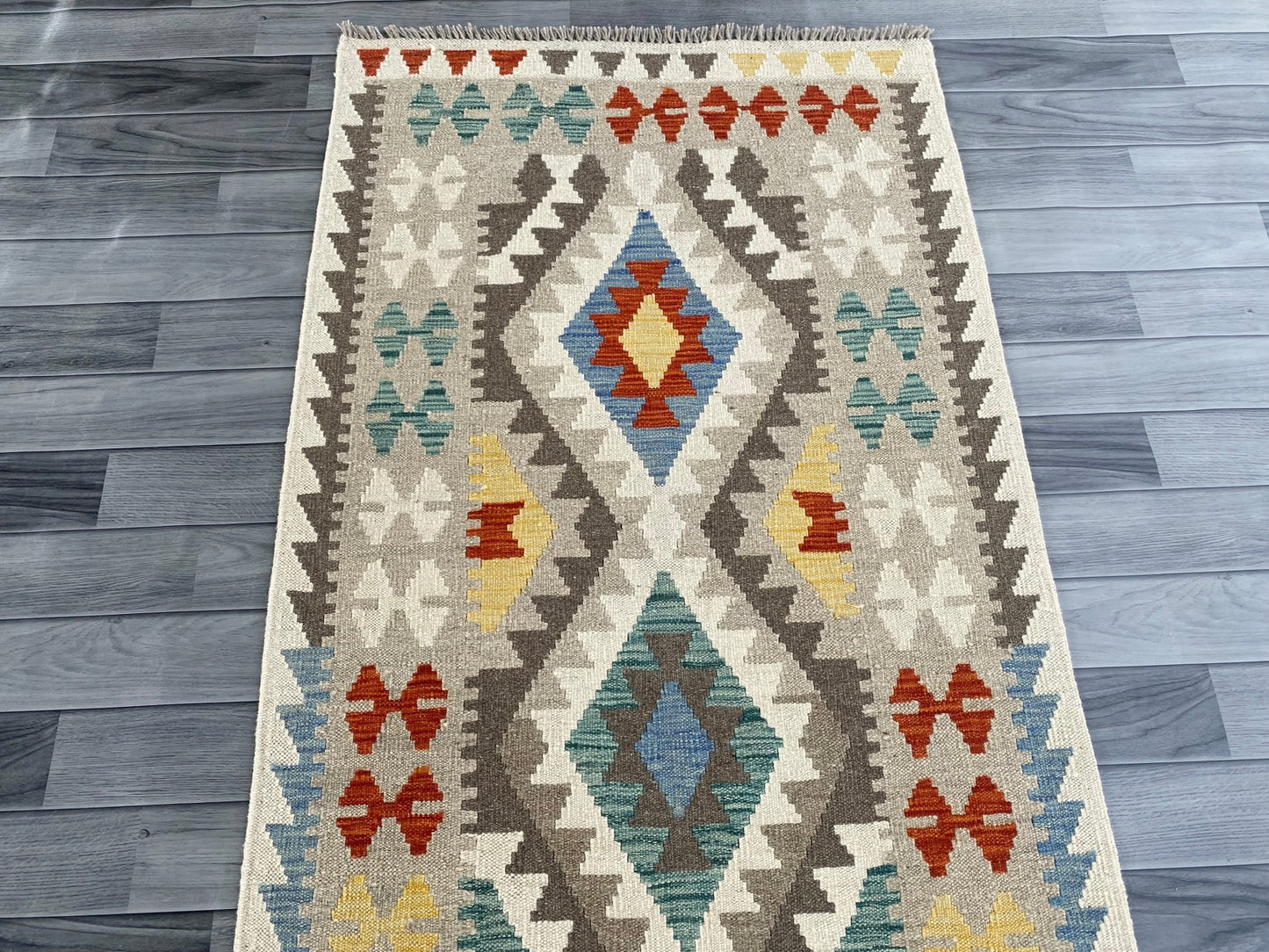 Handmade Afghan Chobi Kilim Hallway Runner Rug 297 CM x 86 CM ( SS # 174 )