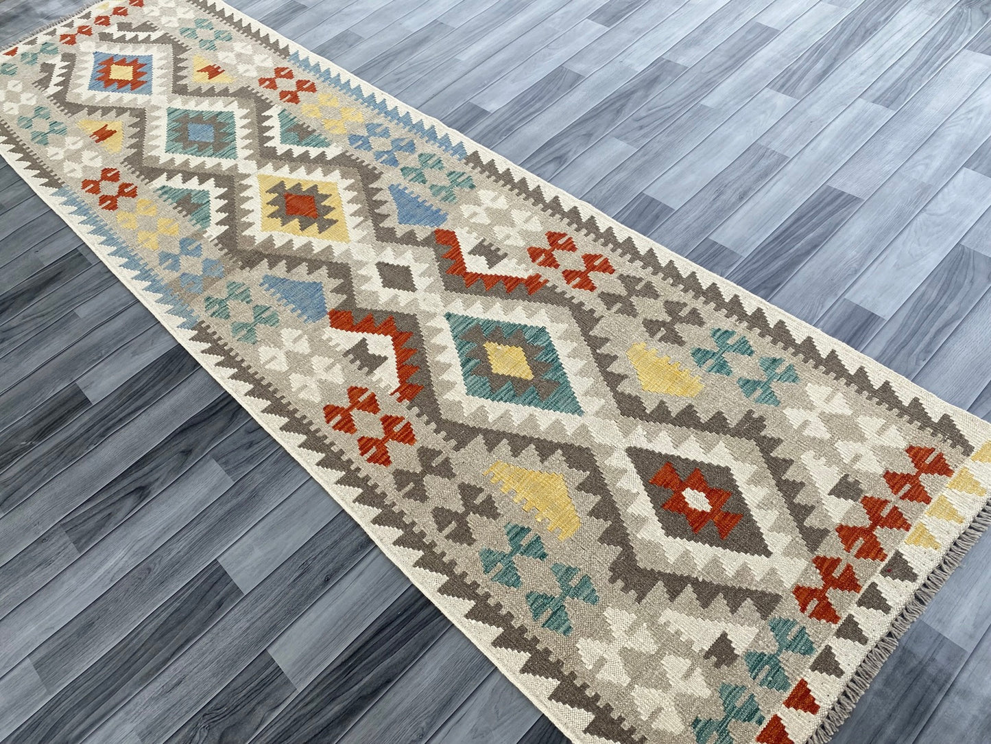 Handmade Afghan Chobi Kilim Hallway Runner Rug 297 CM x 86 CM ( SS # 174 )