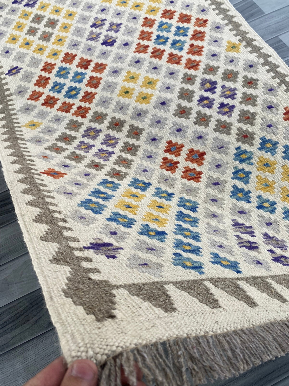 Handmade Afghan Chobi Kilim Hallway Runner Rug 288 CM x 87 CM ( SS # 173 )