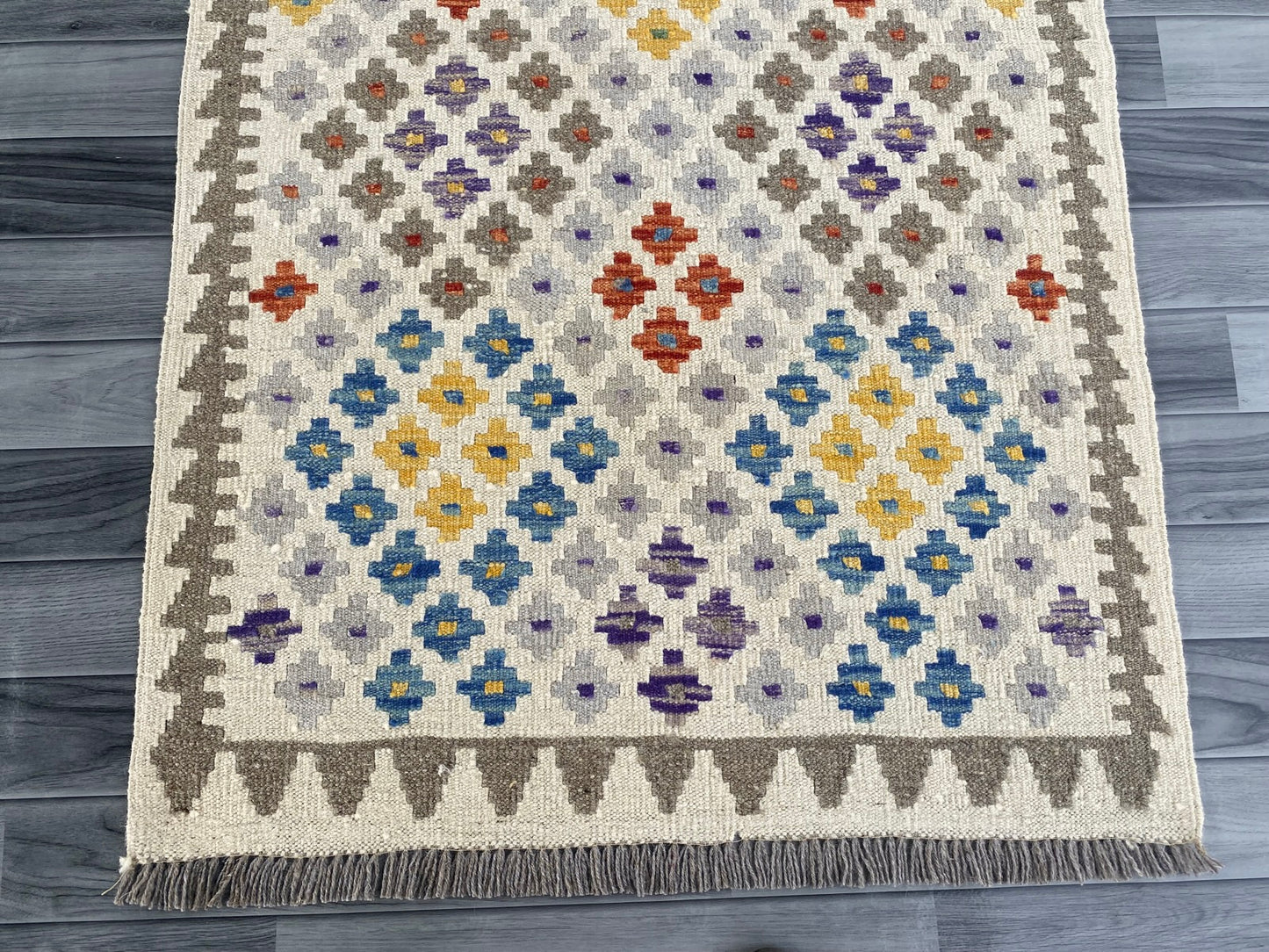 Handmade Afghan Chobi Kilim Hallway Runner Rug 288 CM x 87 CM ( SS # 173 )