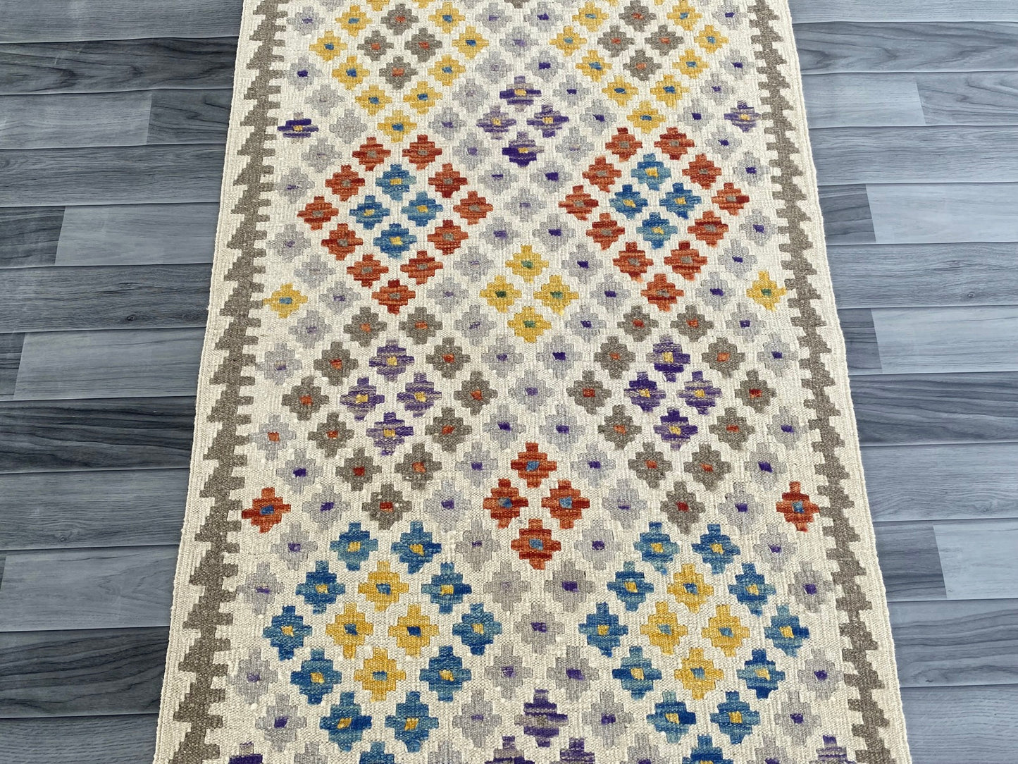 Handmade Afghan Chobi Kilim Hallway Runner Rug 288 CM x 87 CM ( SS # 173 )